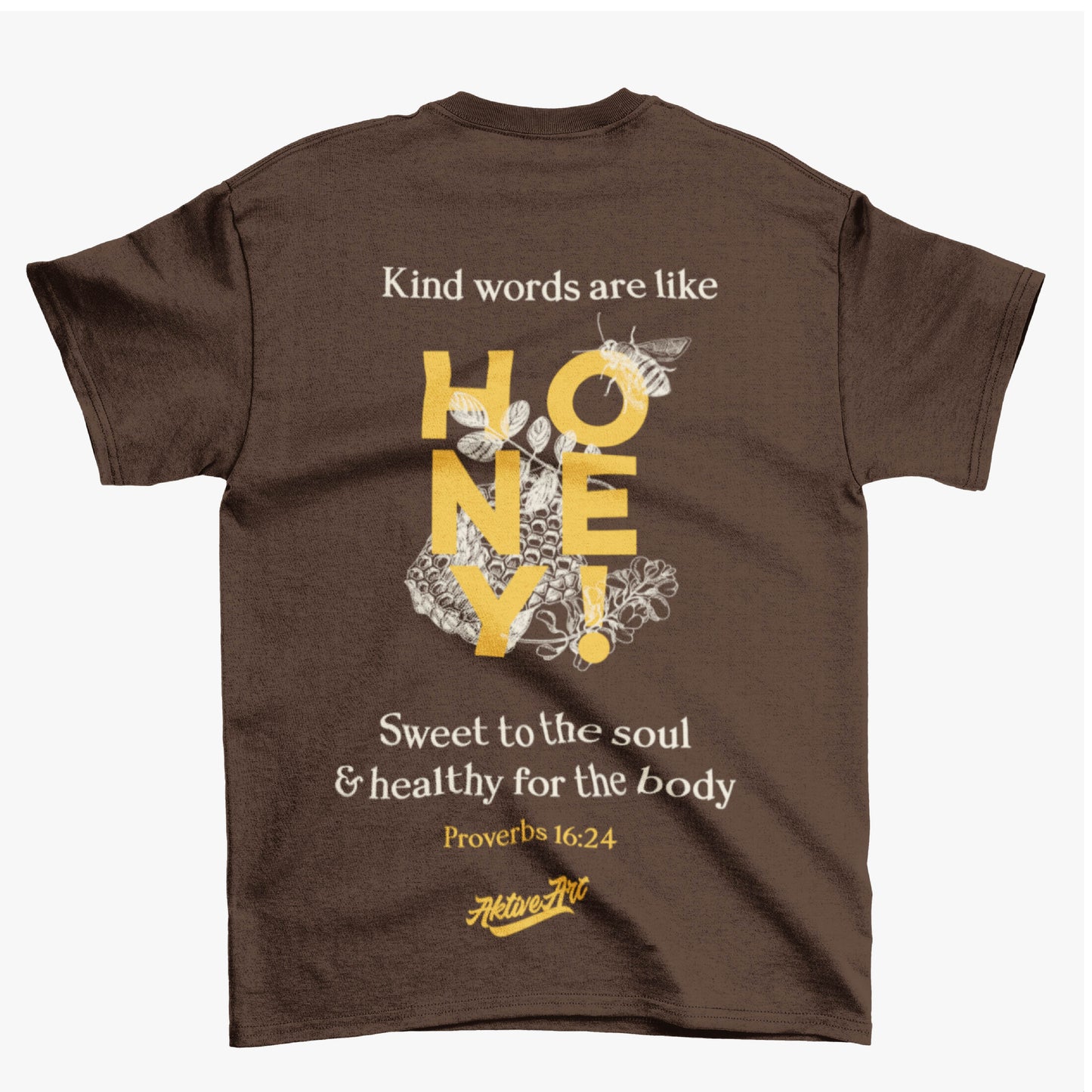 "WORDS LIKE HONEY" TEE (BROWN)