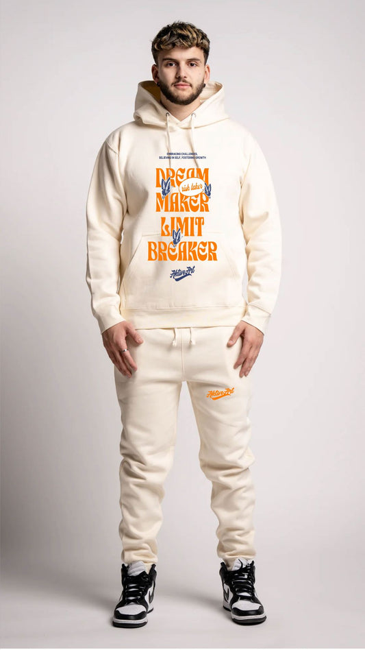 "DREAM MAKER" FLEECE SWEATSUIT (CREAM)