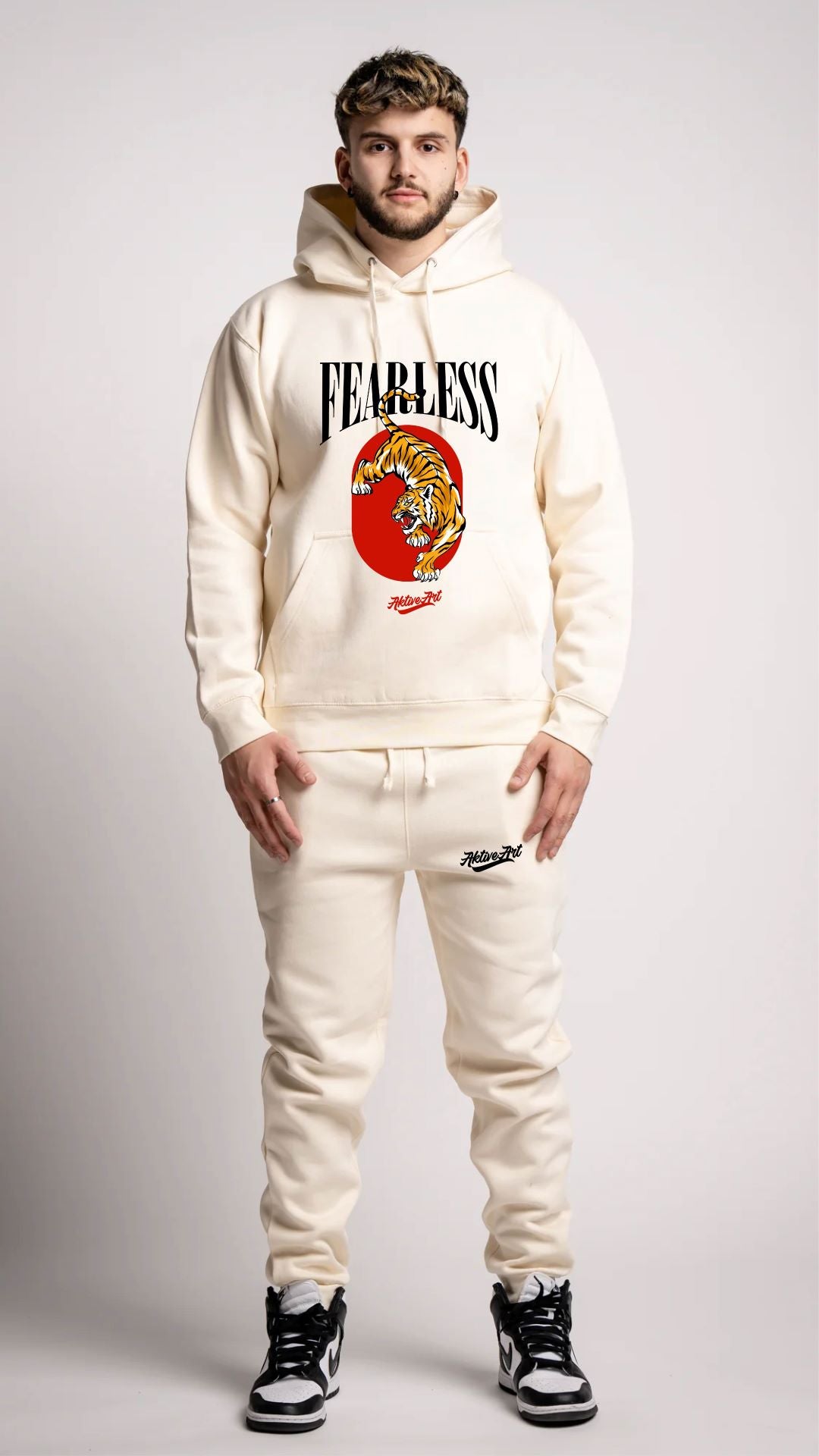 "FEARLESS" FLEECE SWEATSUIT (CREAM)