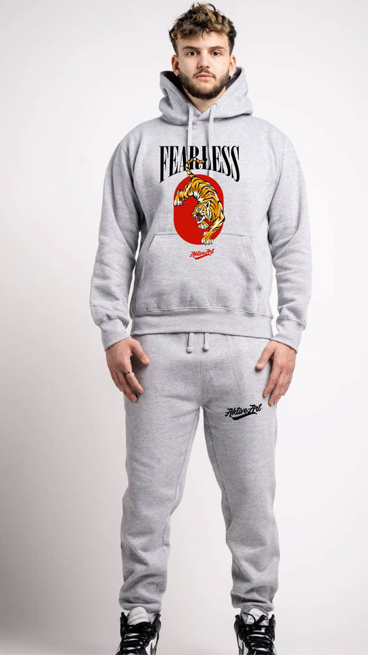 "FEARLESS" FLEECE SWEATSUIT (GREY)